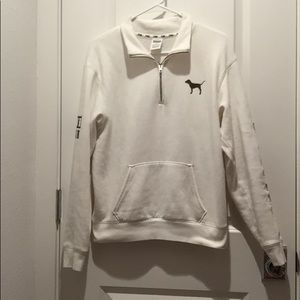 Victoria Secret PINK White Half-Zip Sweater